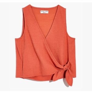 Madewell wrap tie top